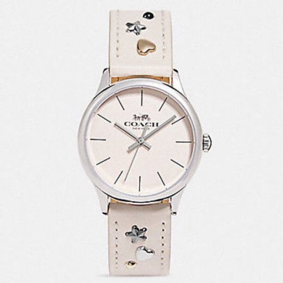 Coach Accessories - Coach Chalk/Ivory Ruby Leather Studded Watch